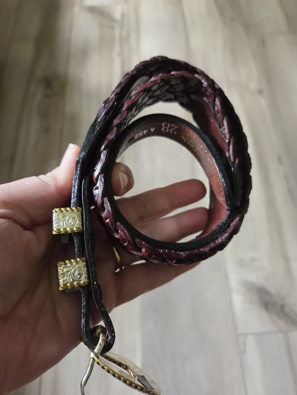 Nocona Leather Belt with Ornate Buckle